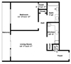 1 Bed, 1 Bath (Large)
